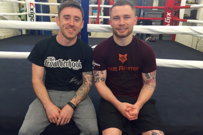 Frampton vs. Johnston in the ring at MCE Ulster Grand Prix